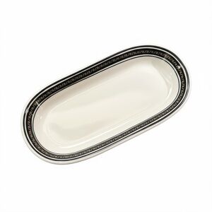 Jackson China Restaurantware Gold Greek Key Oval Relish Dish